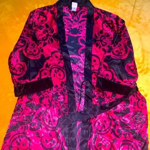 Red paisley velvet robe